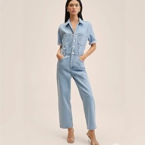 Cotton denim jumpsuit by Mango